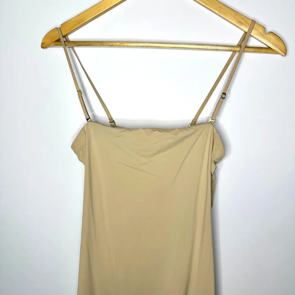 NATORI Nude Soft Stretchy Chemise Lace Trim Slip Dress Women's Small - Picture 2 of 5